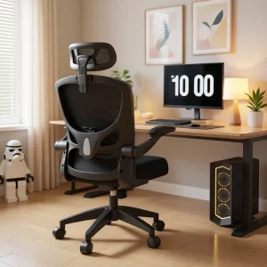 Ergonomic Office Chair Mesh High Back Adjustable Lumbar Swivel Computer Desk Chair Home Office Gaming Recliner Armrest Office